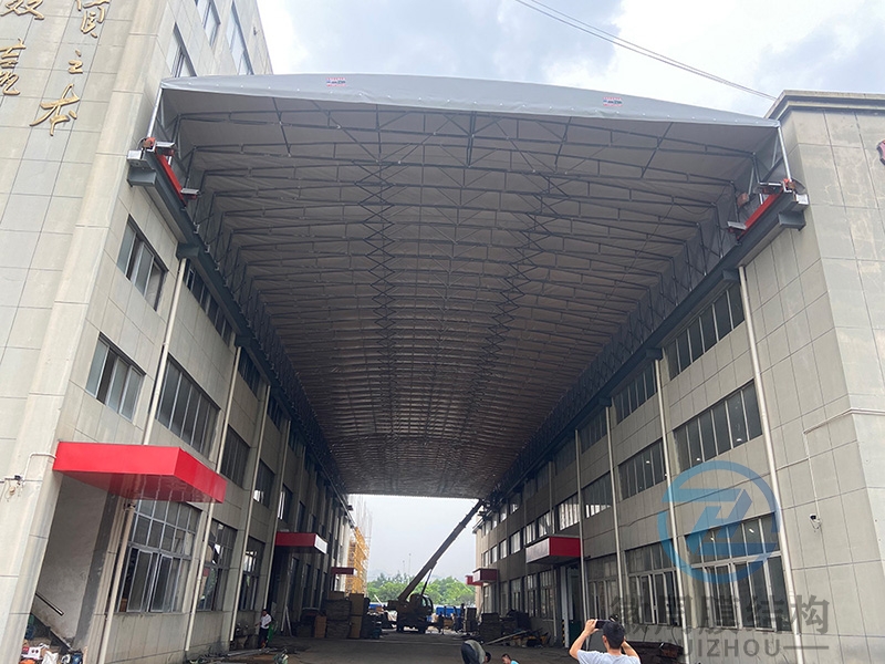 厂房电动推拉雨蓬