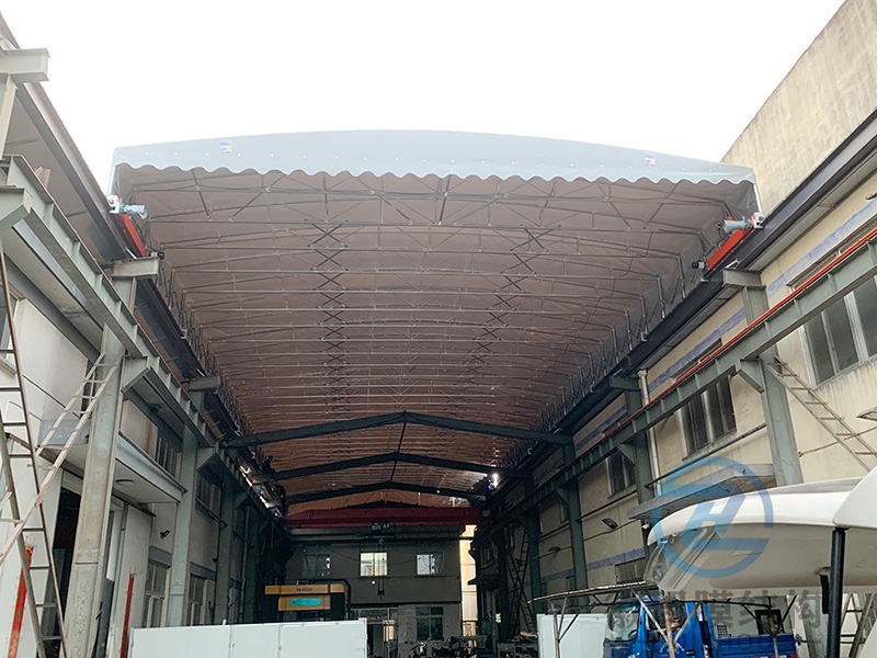 厂房电动推拉雨蓬