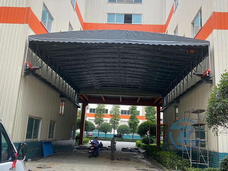 厂房电动推拉雨蓬