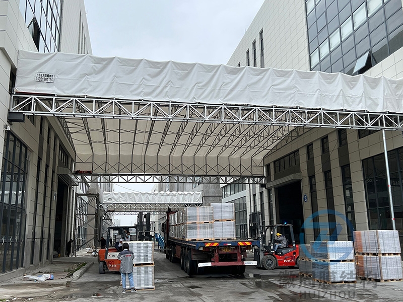 厂房电动推拉雨蓬