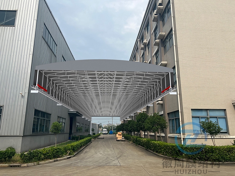 厂房电动推拉雨蓬