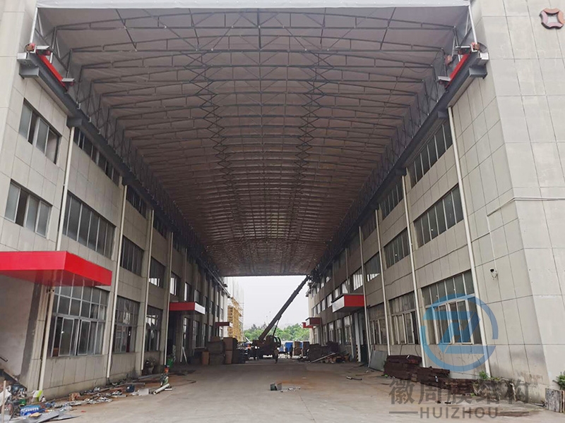 厂房电动推拉雨蓬