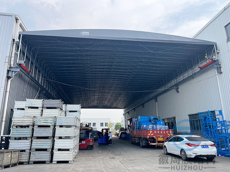 厂房电动推拉雨蓬