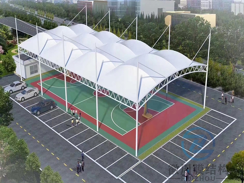 篮球场膜结构雨棚