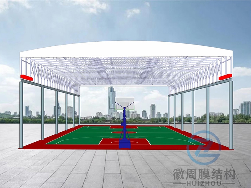 篮球场电动遮阳雨棚