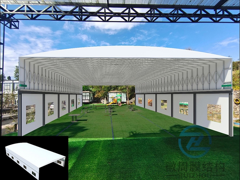 篮球场电动遮阳雨棚