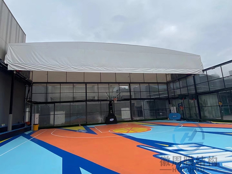 篮球场电动遮阳雨棚