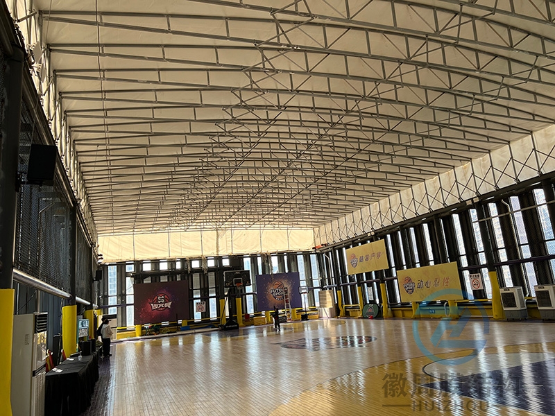 篮球场电动遮阳雨棚