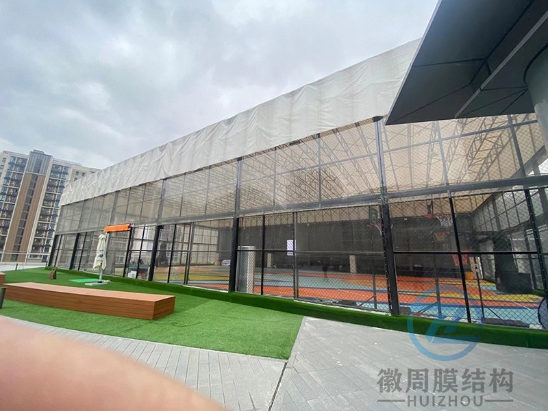 篮球场电动遮阳雨棚