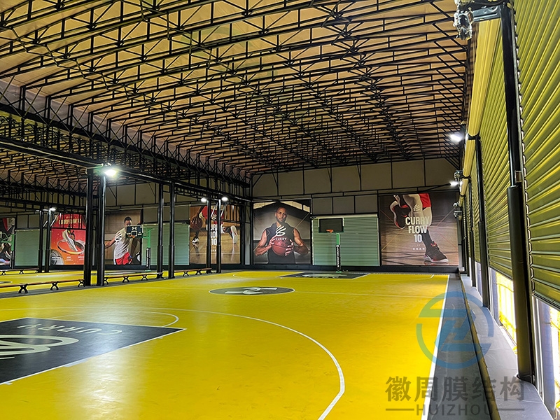 篮球场电动遮阳雨棚