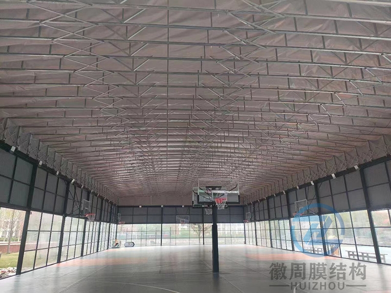 篮球场电动遮阳雨棚